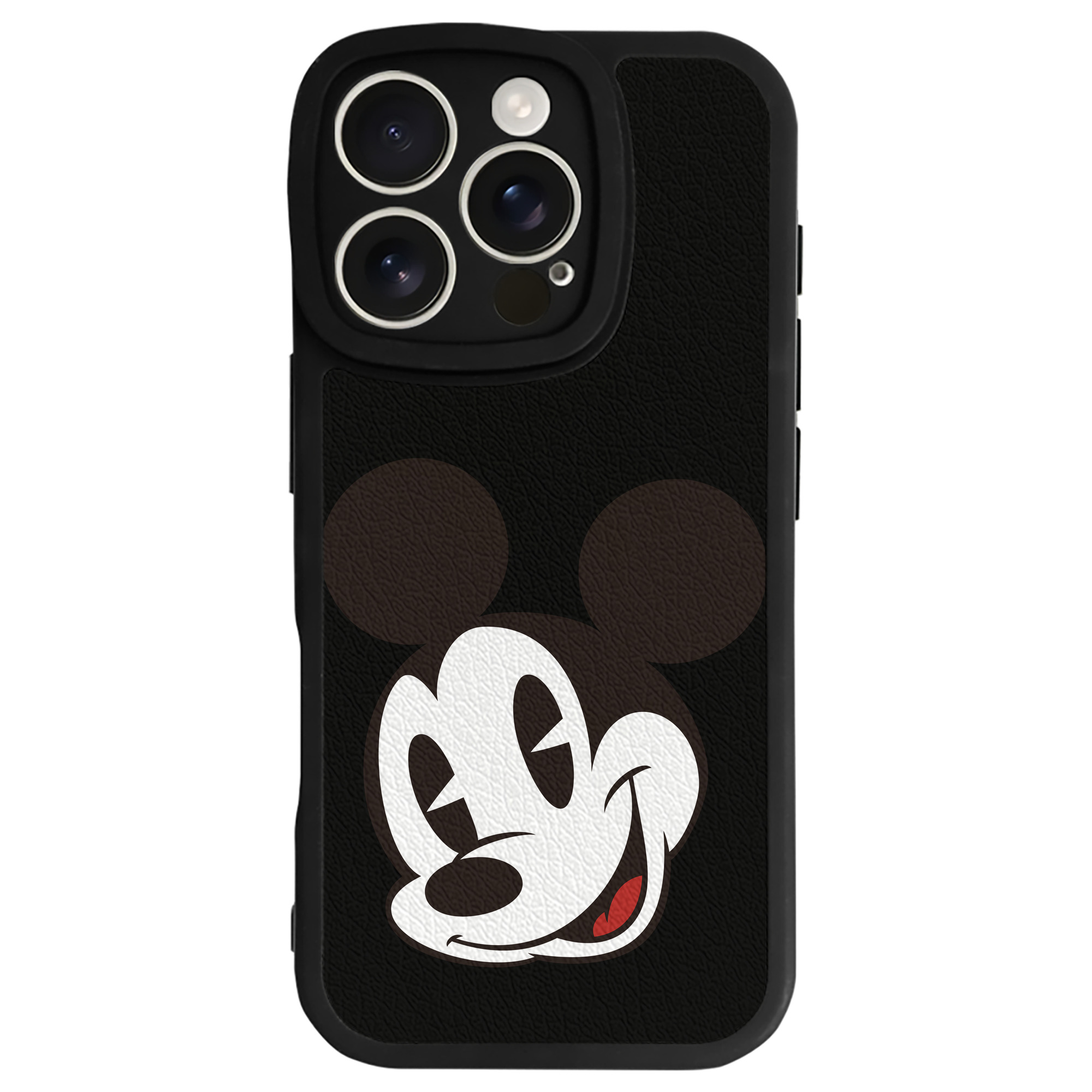 （画像用） ミッキーマウス Mickey Mouse 【iPhone 16シリーズ対応】シリコンスマホケース（レザー調） 材質：シリコン